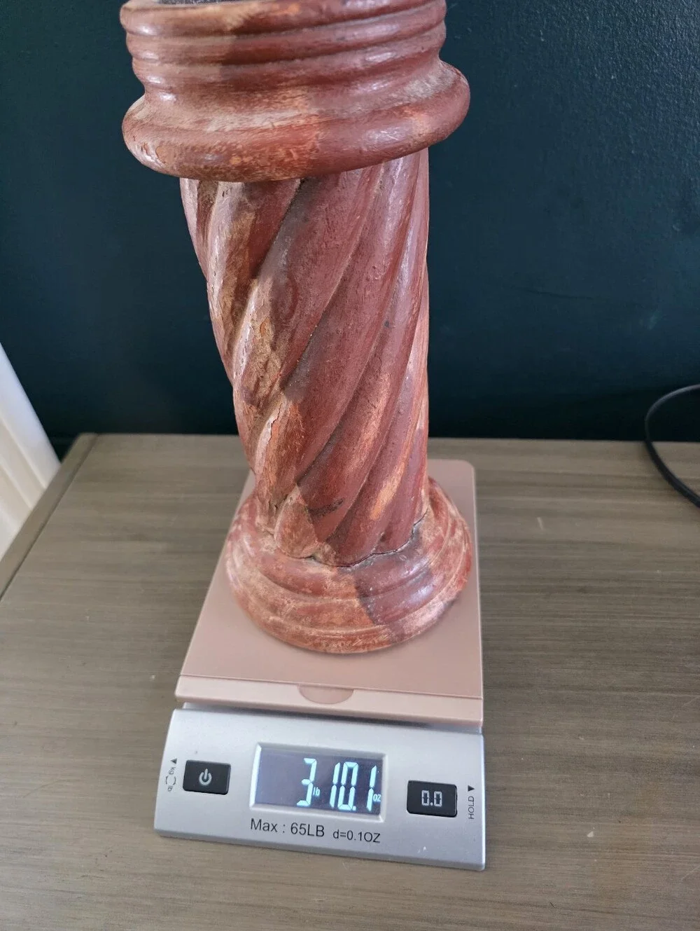 Large Solomonic Barley Twist Column Pillar Candle Holder Rustic Terracotta Look